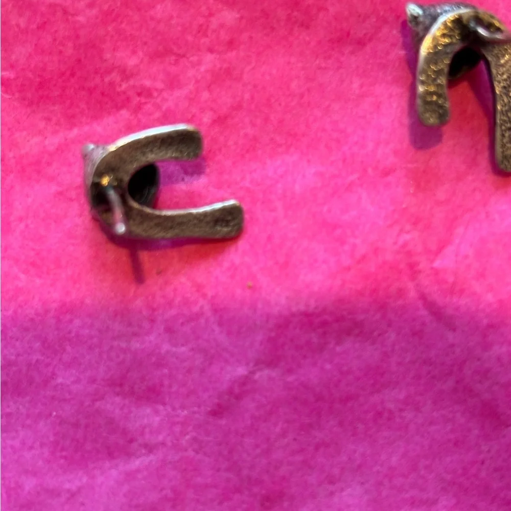Cat Sterling Silver Stud Earrings